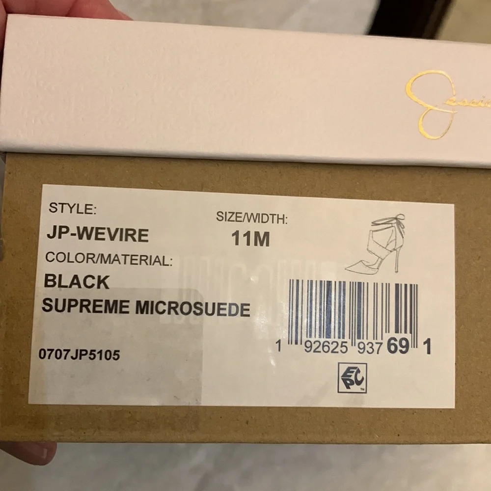 NWT “Jessica Simpson” black suede ankle tie heels - Picture 6 of 6